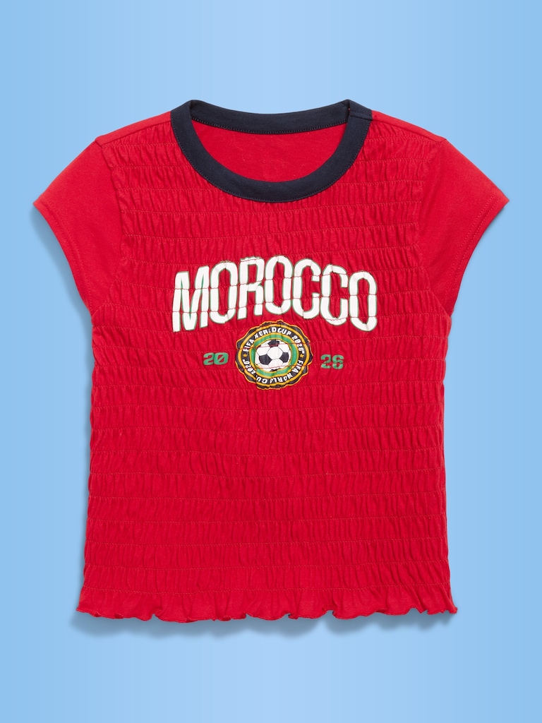 FIFA World Cup 26™ Morocco Smocked Graphic T-Shirt for Girls
