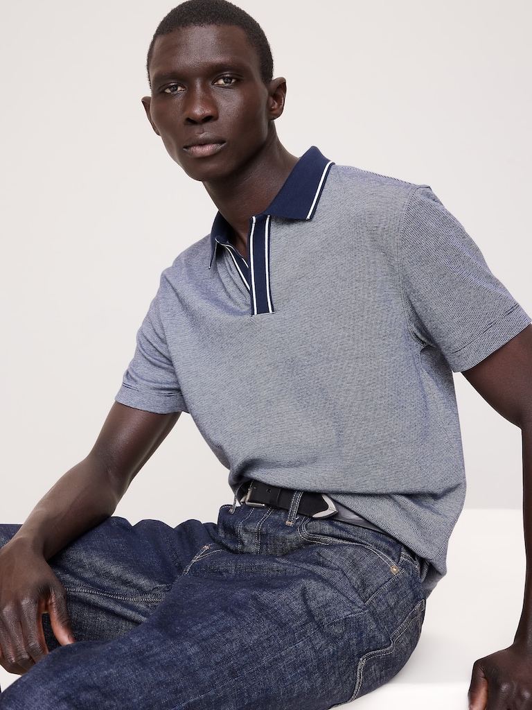 Luxury-Touch Johnny Collar Polo