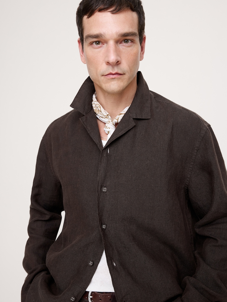 Relaxed-Fit Linen Long-Sleeve Resort Shirt