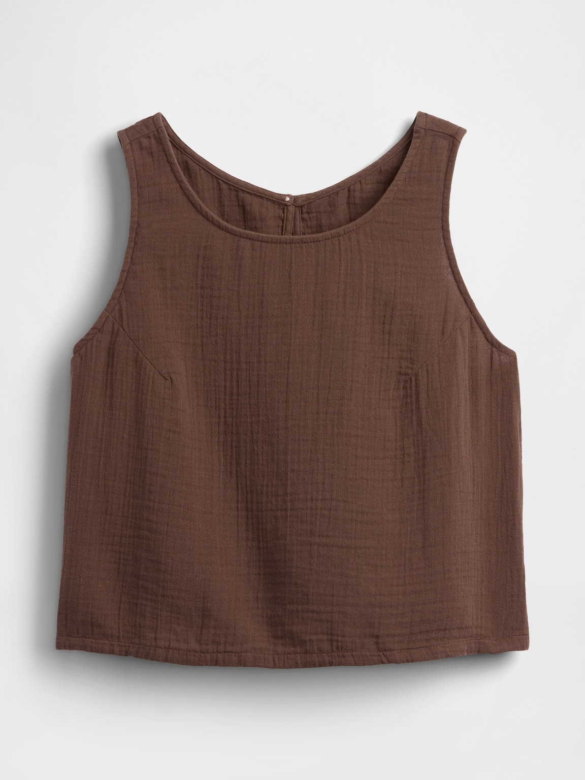 Cotton Gauze Racer Shell Tank Top