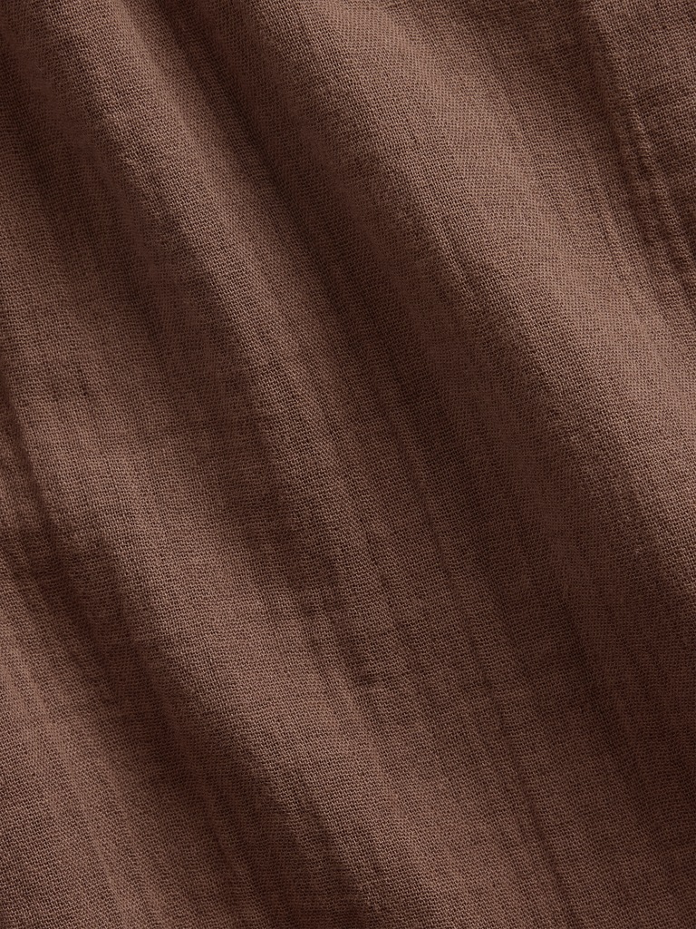 Cotton Gauze Barrel Joggers