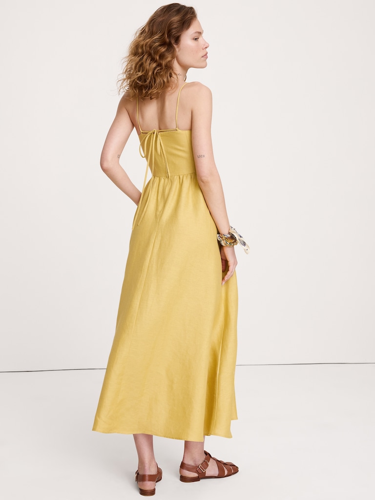 Linen Corset Button-Down Dress
