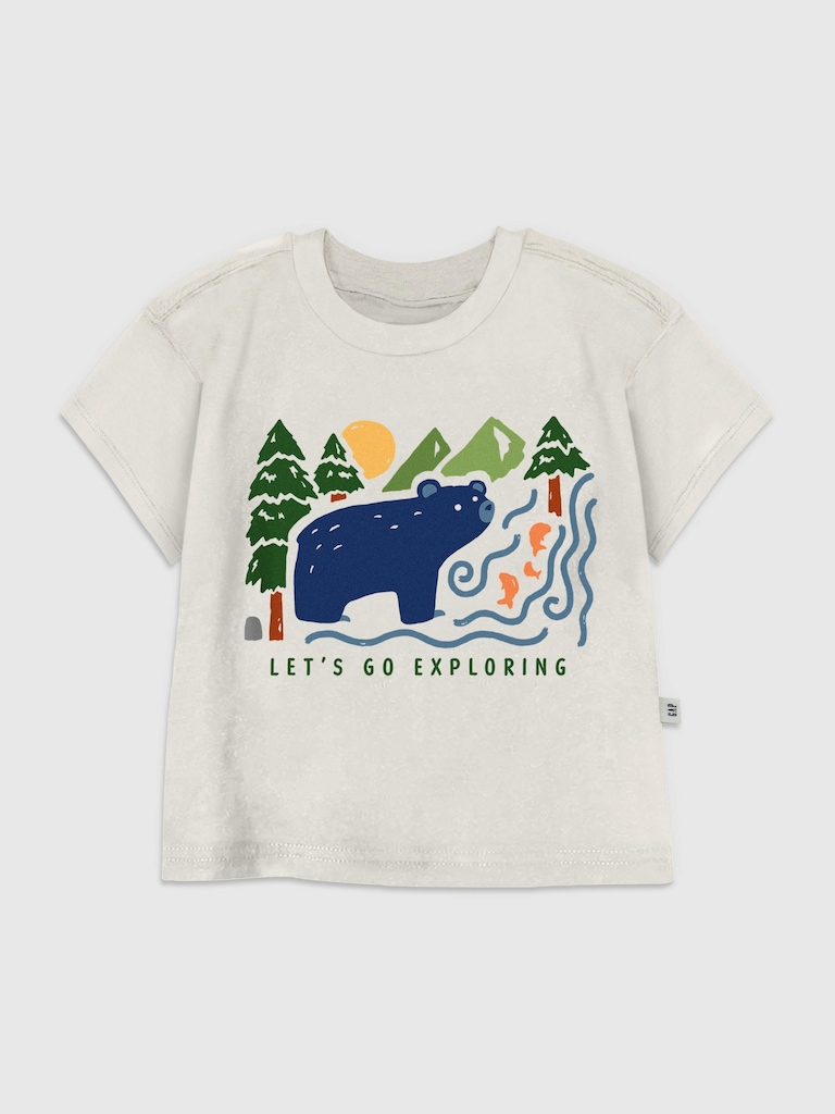 Toddler Bear In Woods Graphic T-Shirt