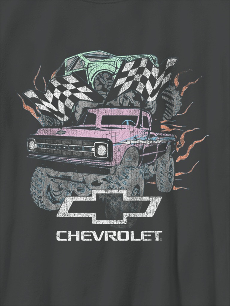 Kids General Motors Pastel Trucks Oversized Graphic T-Shirt