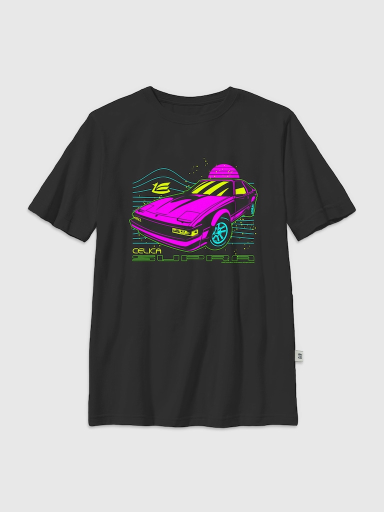 Kids Toyota Supra Neon Graphic T-Shirt