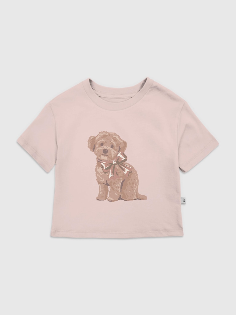 Toddler Doggie Bow Graphic T-Shirt