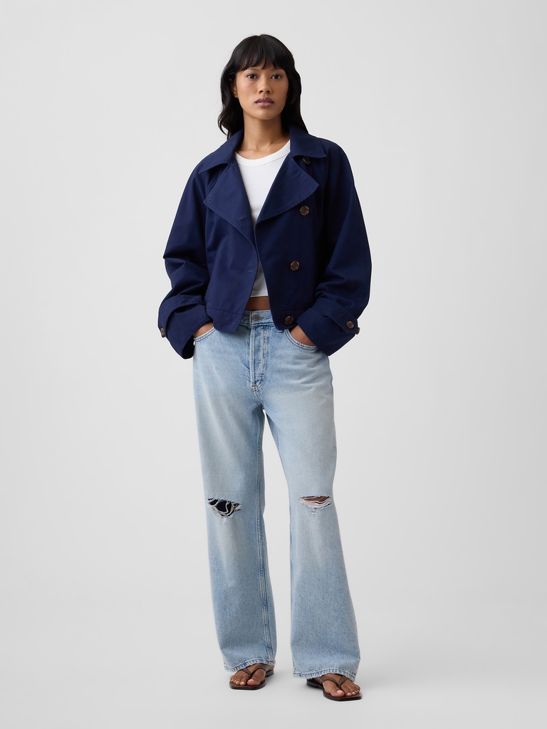 Relaxed Cropped Trench Coat