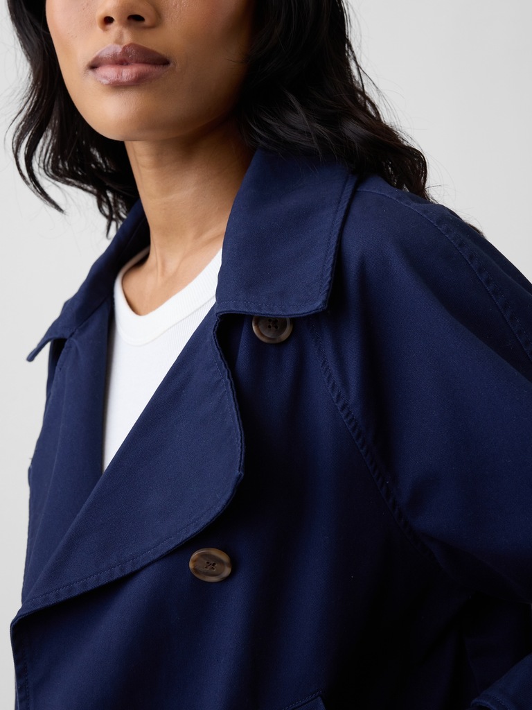 Relaxed Cropped Trench Coat