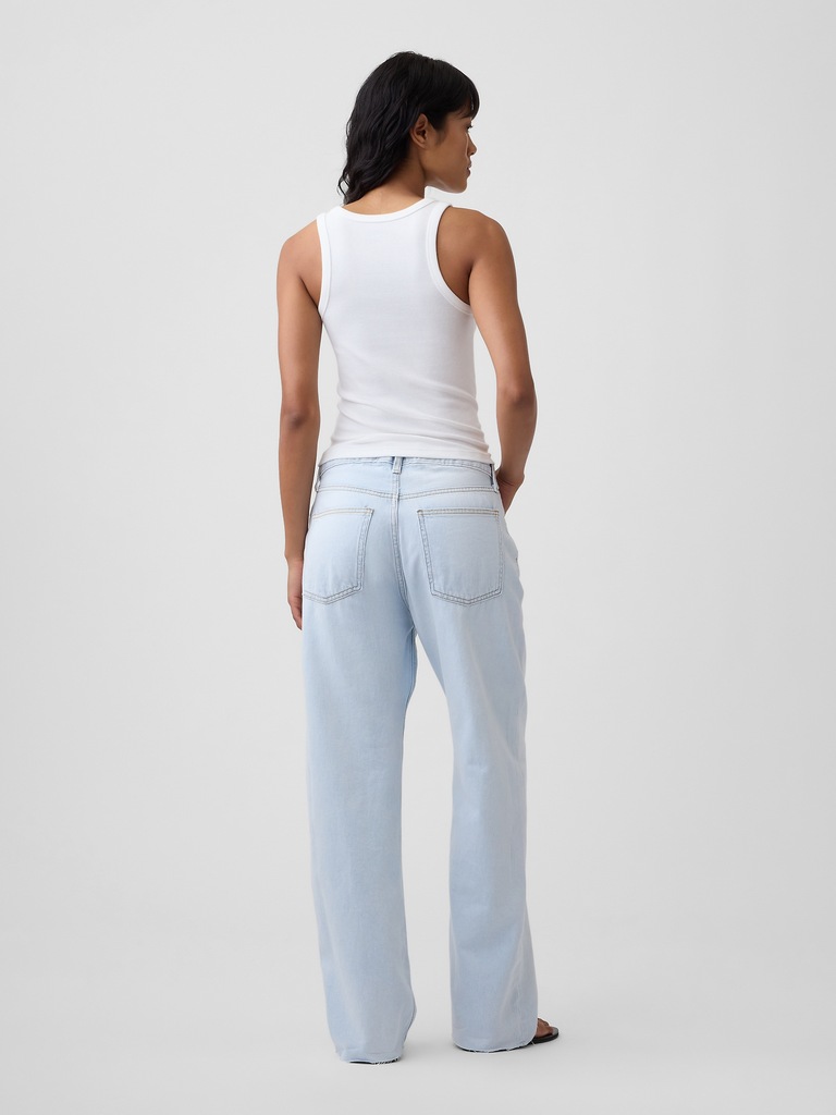 Low Slung Relaxed Straight Jeans