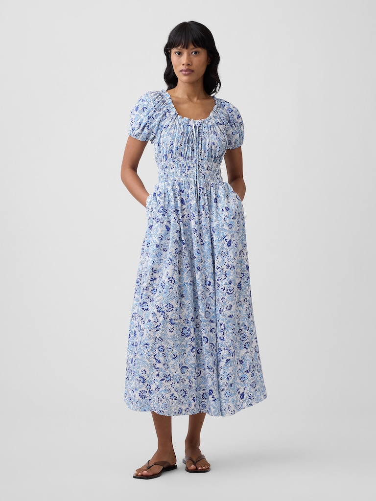 Puff Sleeve Maxi Dress