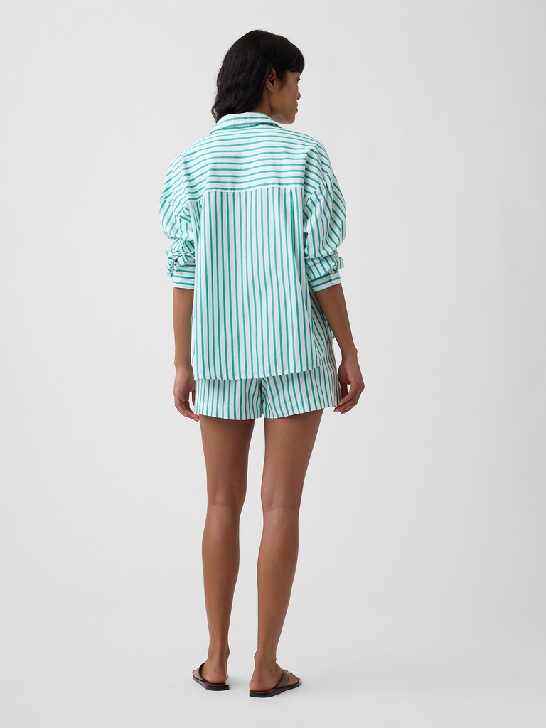 Relaxed Pull-On Poplin Shorts