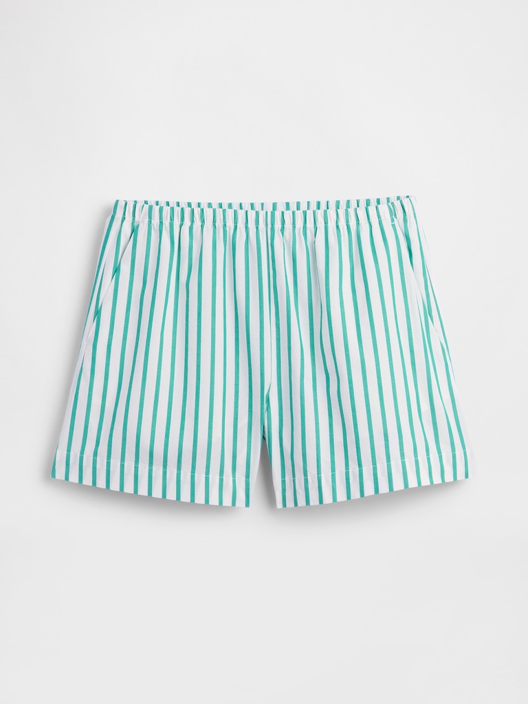 Relaxed Pull-On Poplin Shorts