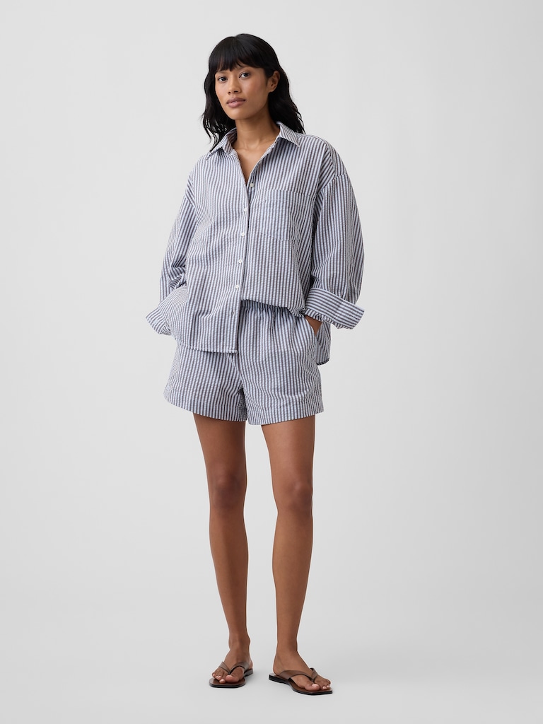 Oversized Shirt in Seersucker