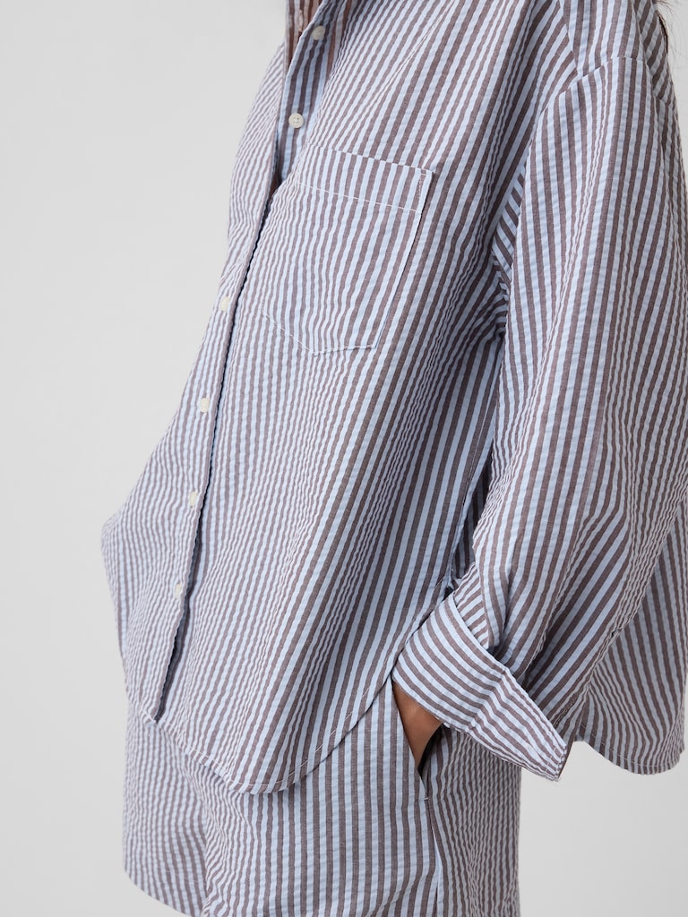 Oversized Shirt in Seersucker