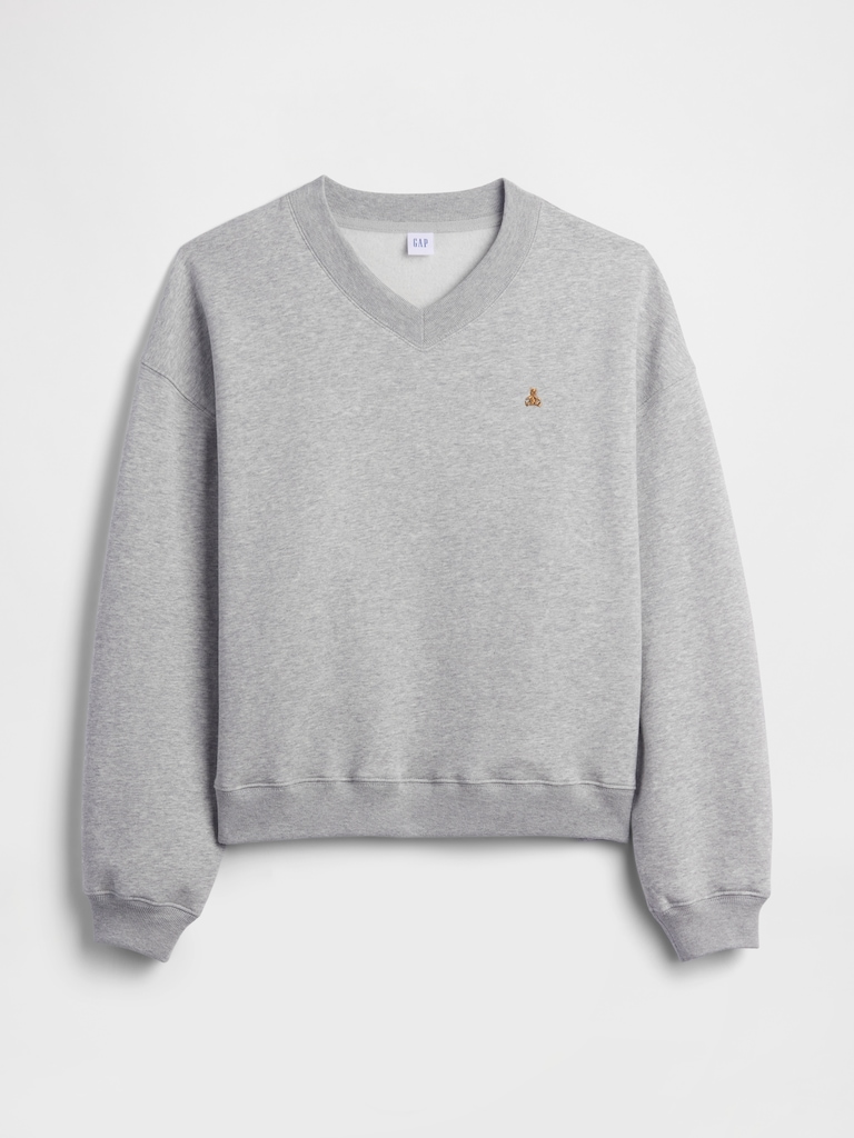 Oversized Brannan Bear Wedge V-Neck Sweatshirt
