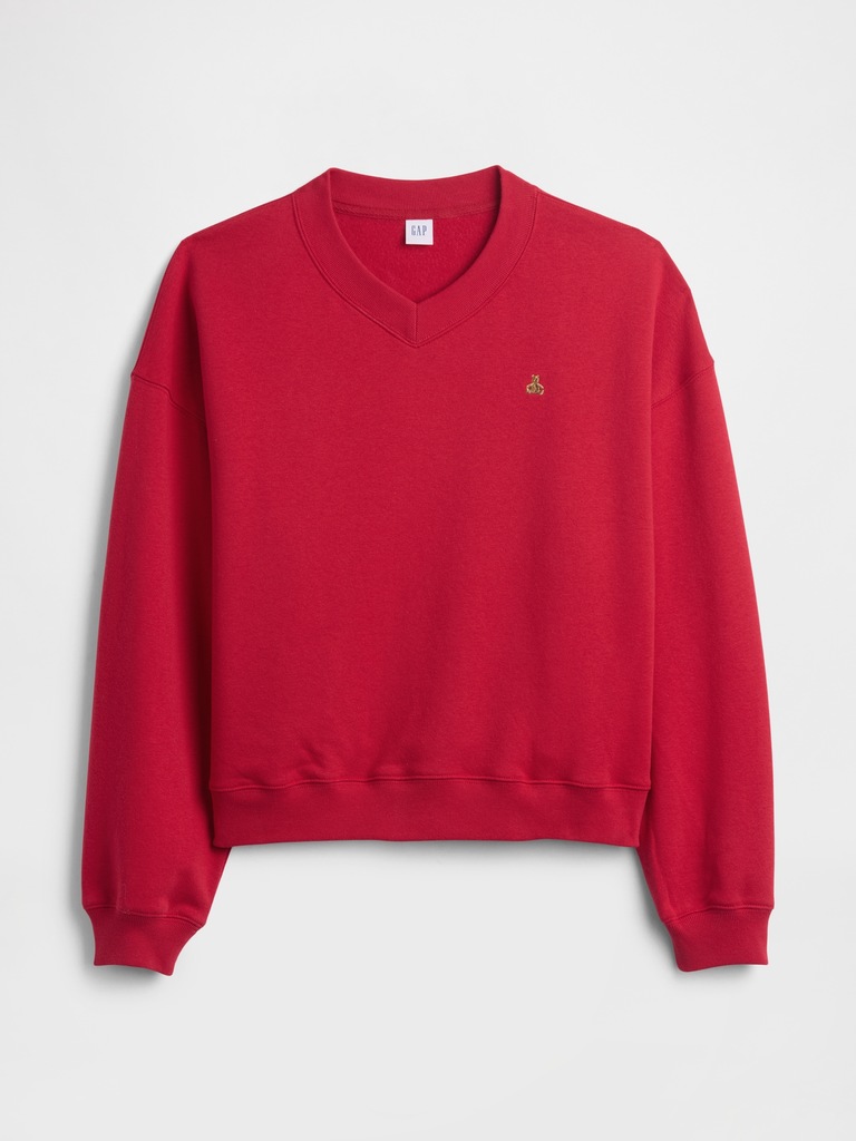 Oversized Brannan Bear Wedge V-Neck Sweatshirt