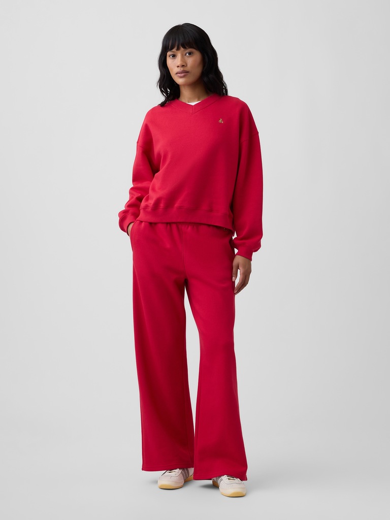 Oversized Brannan Bear Wedge V-Neck Sweatshirt