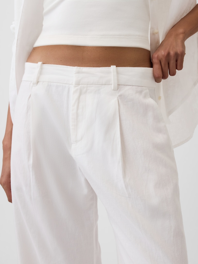 365 Low Rise Linen-Blend Trousers