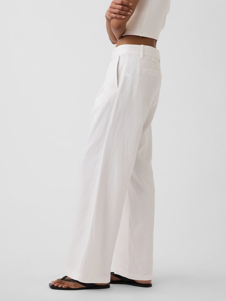 365 Low Rise Linen-Blend Trousers