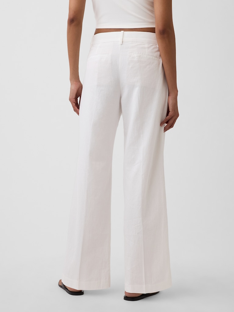 365 Low Rise Linen-Blend Trousers