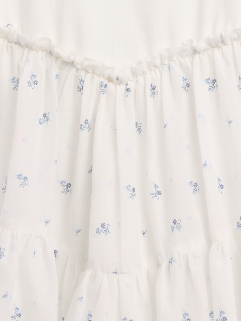 Kids Mixed Media Tiered Tank Dress