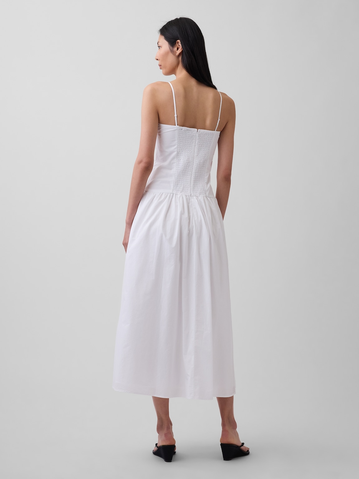 Poplin Drop-Waist Maxi Dress