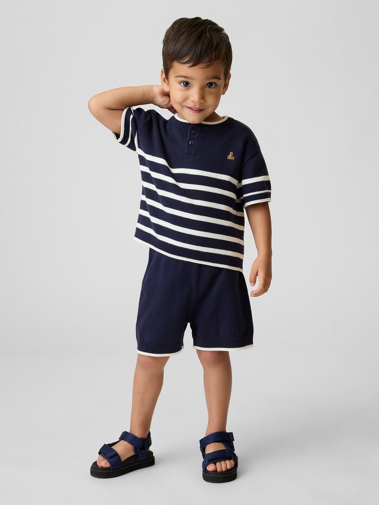 Baby & Toddler Henley Stripe Sweater Set
