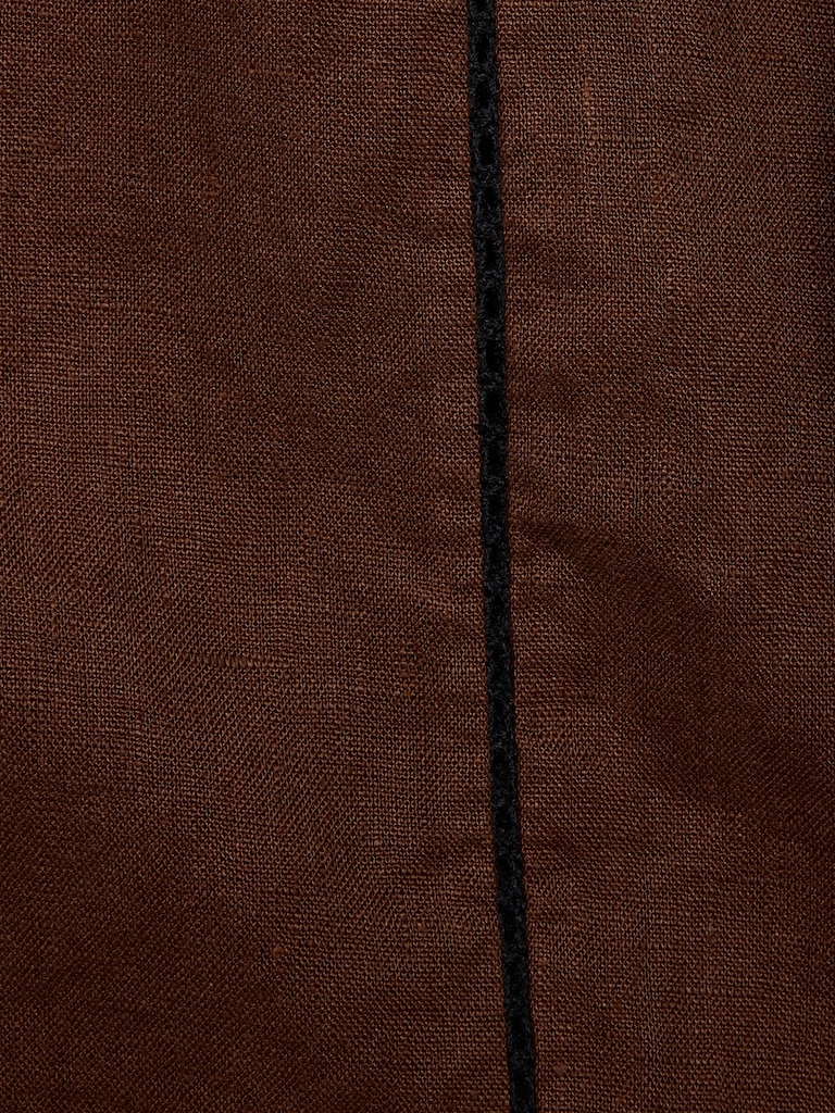 Linen Short-Sleeve Blazer Top