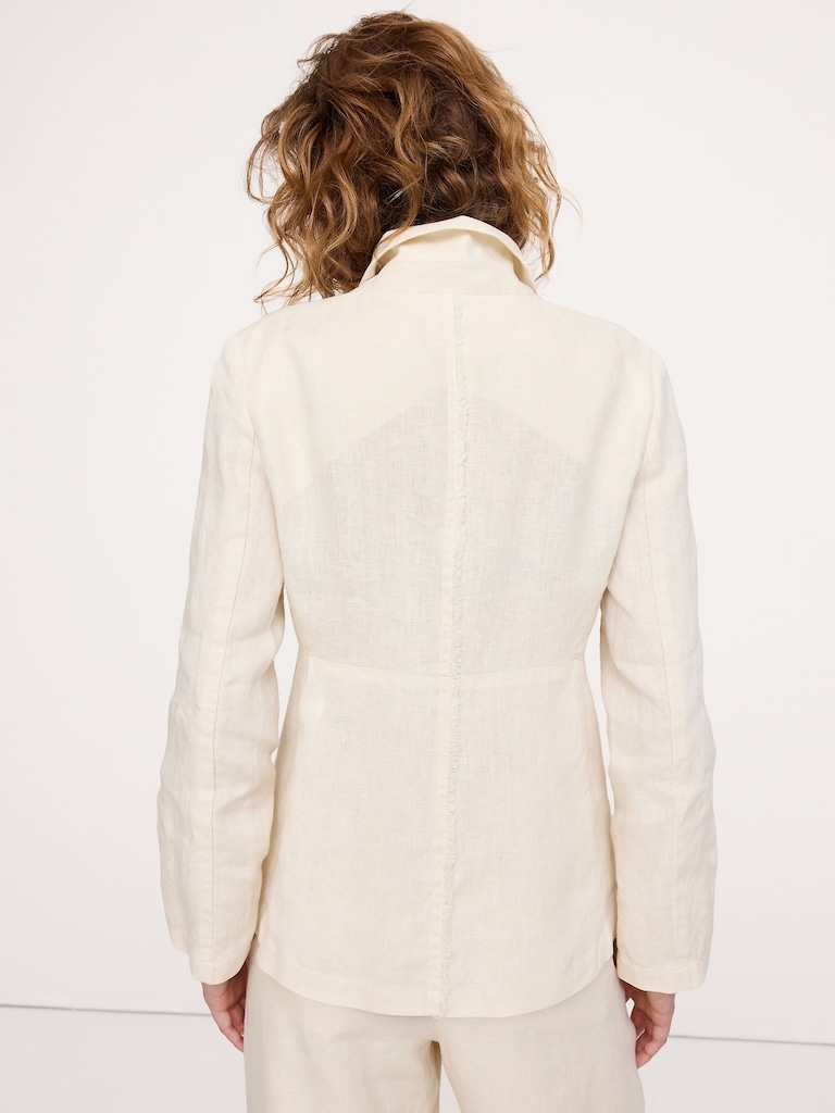 Fringe Linen Blazer
