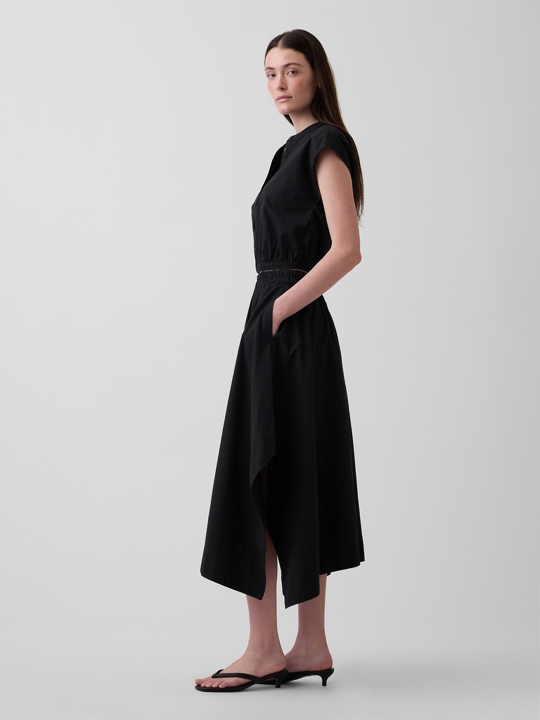 Poplin Midi Handkerchief Skirt