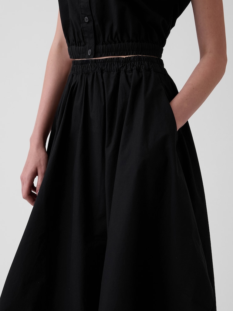 Poplin Midi Handkerchief Skirt