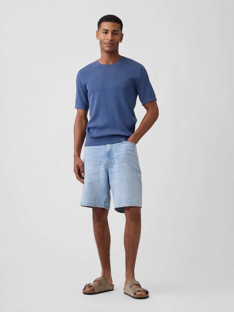 Ribbed Crewneck Sweater T-Shirt