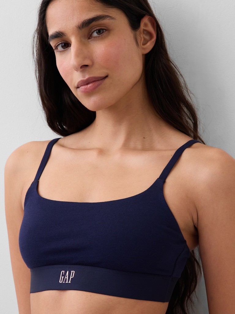 Organic Stretch Cotton Logo Bralette