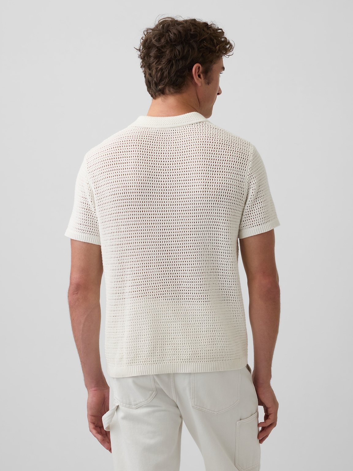 Mesh Polo Sweater