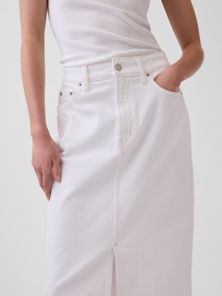 Denim Midi Pencil Skirt