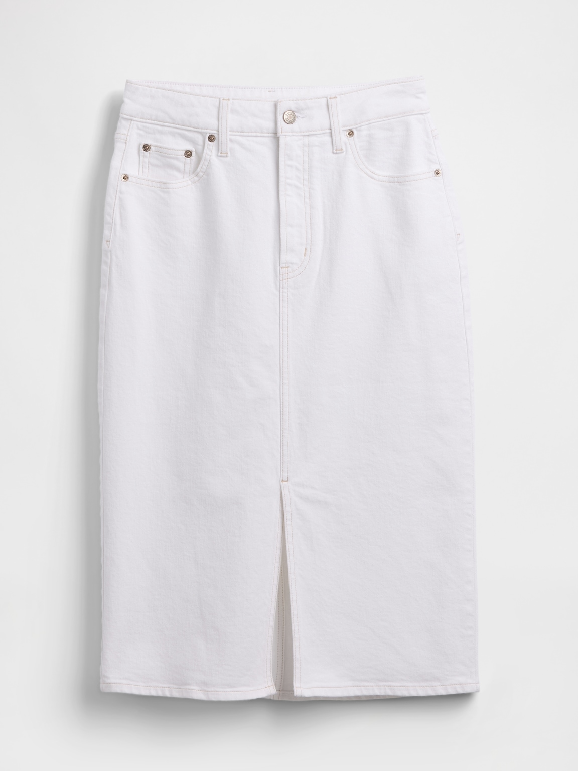 Denim Midi Pencil Skirt