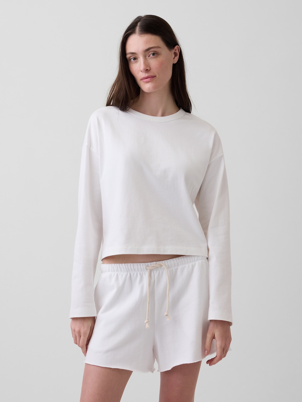 Knit Oversized Crop T-Shirt