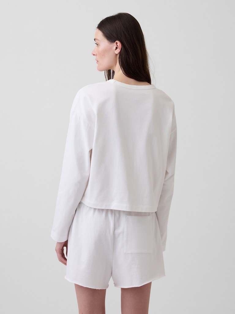 Knit Oversized Crop T-Shirt