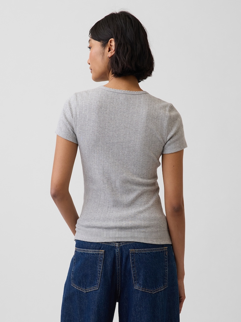 Pointelle Crewneck T-Shirt