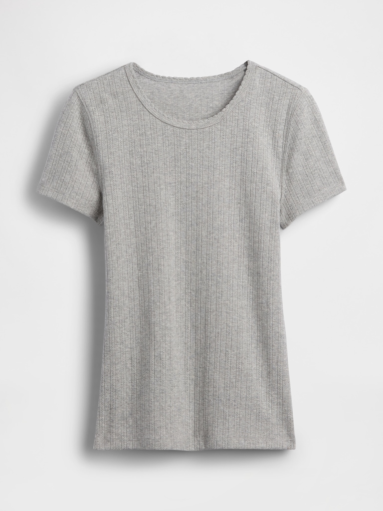 Pointelle Crewneck T-Shirt