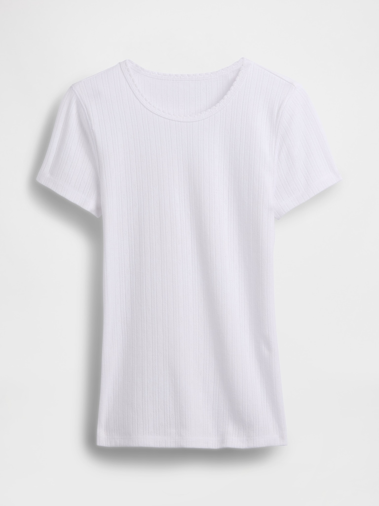 Pointelle Crewneck T-Shirt