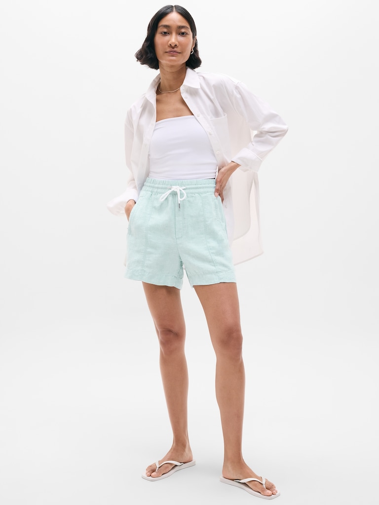 Retreat Linen Mid Rise 4" Short