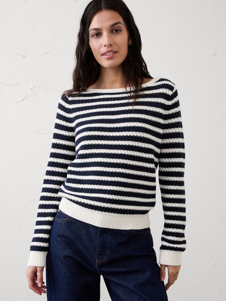 Boatneck Stitched Sweater