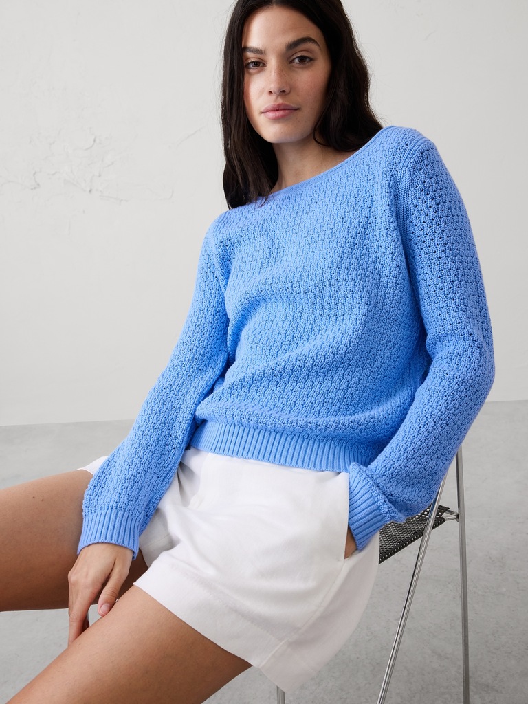 Boatneck Stitched Sweater