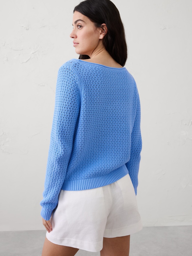 Boatneck Stitched Sweater