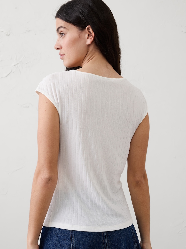Ribbed V-Neck Top