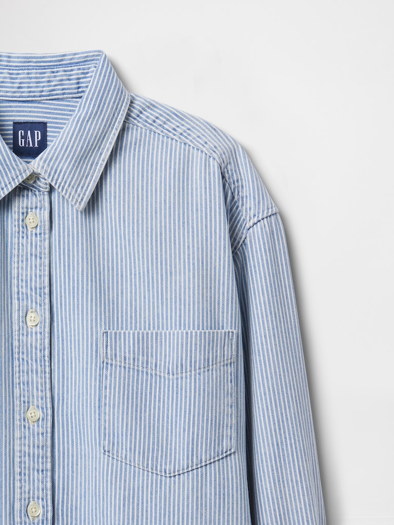Denim Stripe Big Shirt