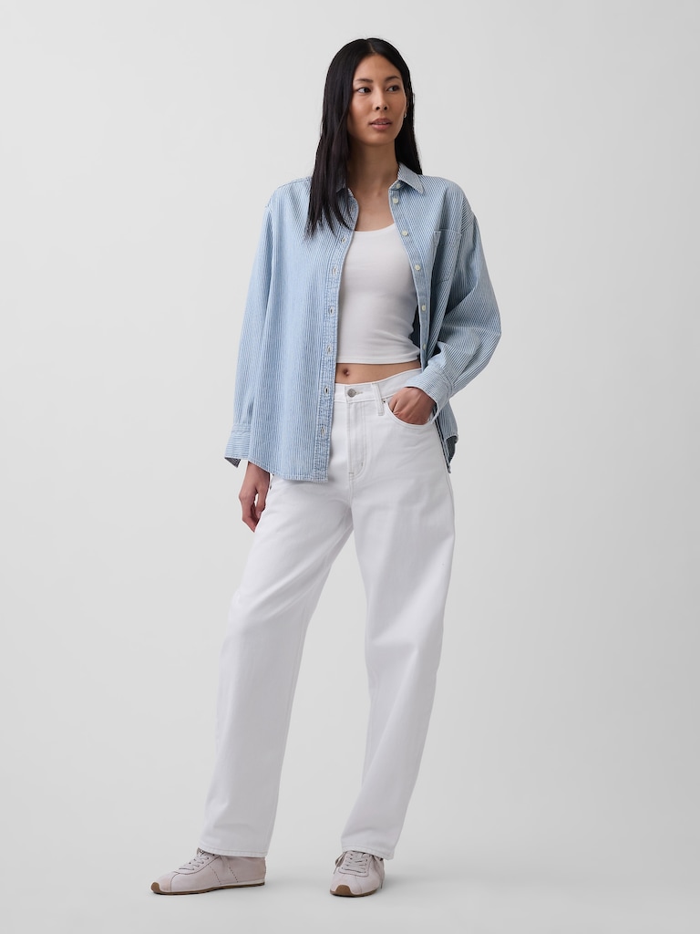 Denim Stripe Big Shirt