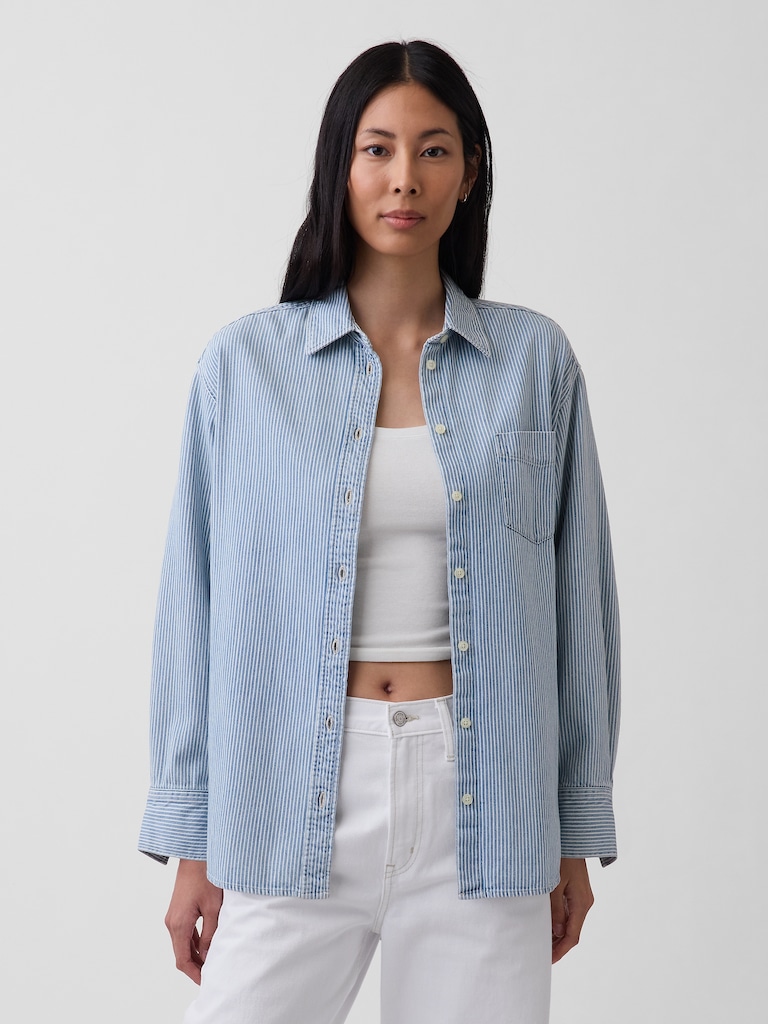 Denim Stripe Big Shirt