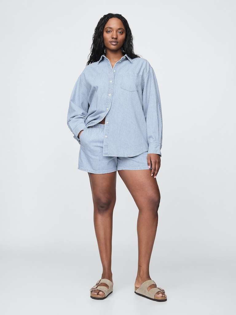 Denim Stripe Big Shirt